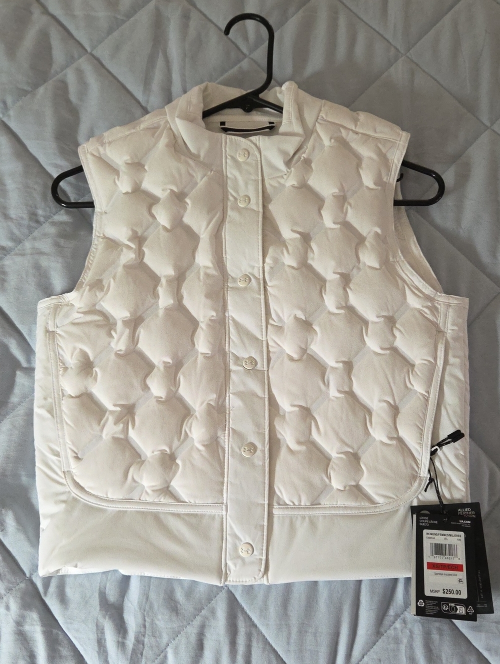 Under Armour Women's White Quilted Button-Front Vest